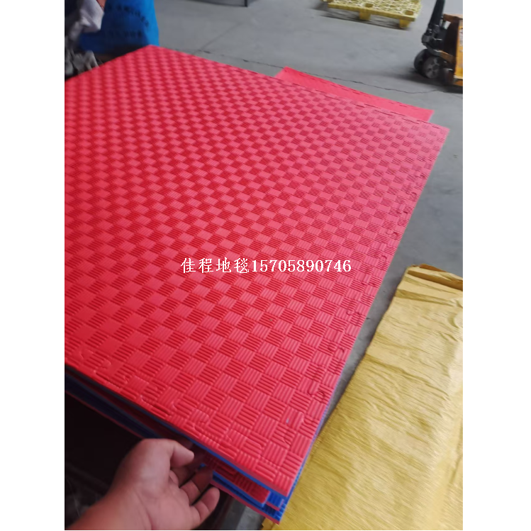 Cross-border EVA thickened Taekwondo floor mat, EVA anti-slip floor mat, cross-patterned tree leaf patterned floor mat carpet, handcrafted modern embroidery tufted wool carpet 8x10, blue beige living room carpet 9x1 Specification image