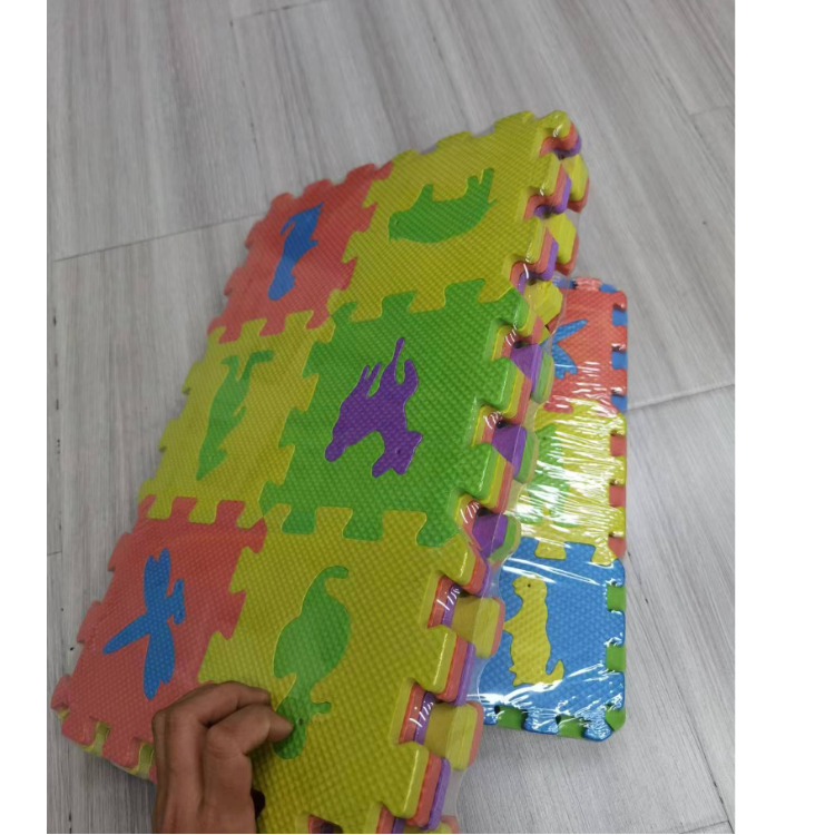 Chilean best-selling children's toy EVA puzzle floor mat, 36-piece set, animal pattern manual interlocking floor mat wholesale, cross-border export, borderless pile carpet floor mat, water-absorbing and anti-slip carpet floor mat, customizable for multiple kitchen scenarios Item Picture
