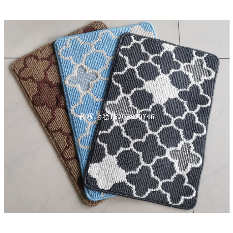 High-quality export floor MATS, two-color jacquard floor MATS, carpets, polypropylene door MATS, floor MATS, carpets, geometric patterns, cross-border export printed carpets, floor MATS, combination bathroom toilet MATS, three-piece set, crystal velvet high-definition printed mat collar Application Scenario