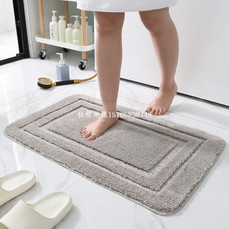 Factory wholesale of best-selling plush MATS, water-absorbing and anti-slip square foot MATS, indoor anti-slip MATS, bathroom door MATS, plush floor MATS, cross-border export, Hongri Li light luxury diatom mud soft MATS, bathroom quick-drying water-absorbing floor MATS, bathroom door carpets, anti-slip Application Scenario