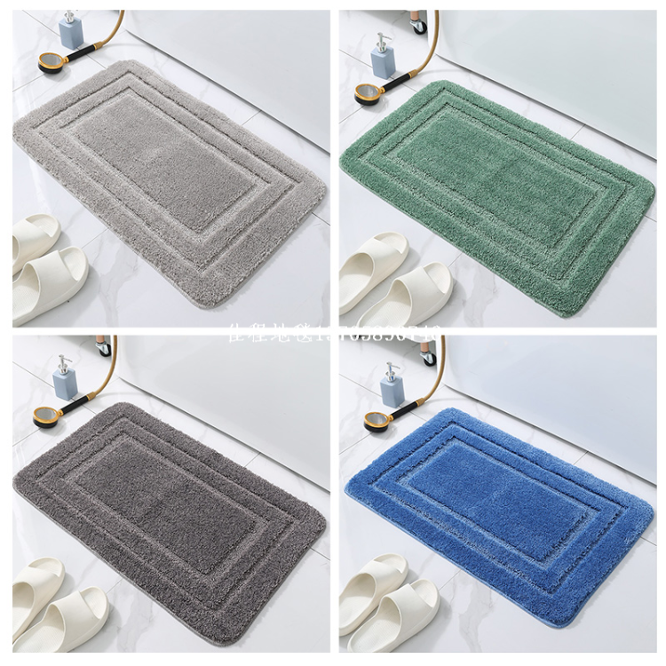 Factory wholesale of best-selling plush MATS, water-absorbing and anti-slip square foot MATS, indoor anti-slip MATS, bathroom door MATS, plush floor MATS, cross-border export, Hongri Li light luxury diatom mud soft MATS, bathroom quick-drying water-absorbing floor MATS, bathroom door carpets, anti-slip details Picture
