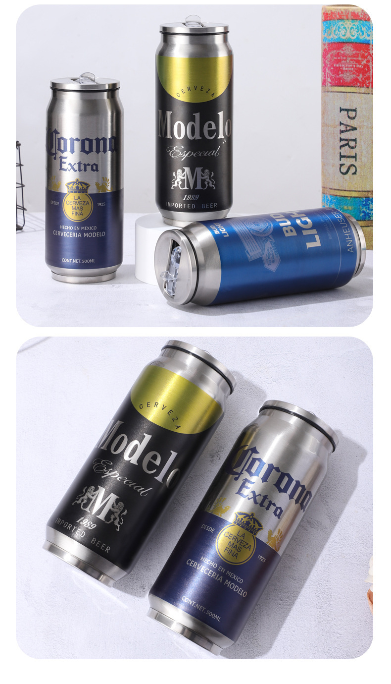跨境304不锈钢可乐罐保温杯外贸亚马逊墨西哥汽车车载啤酒吸管杯详情11