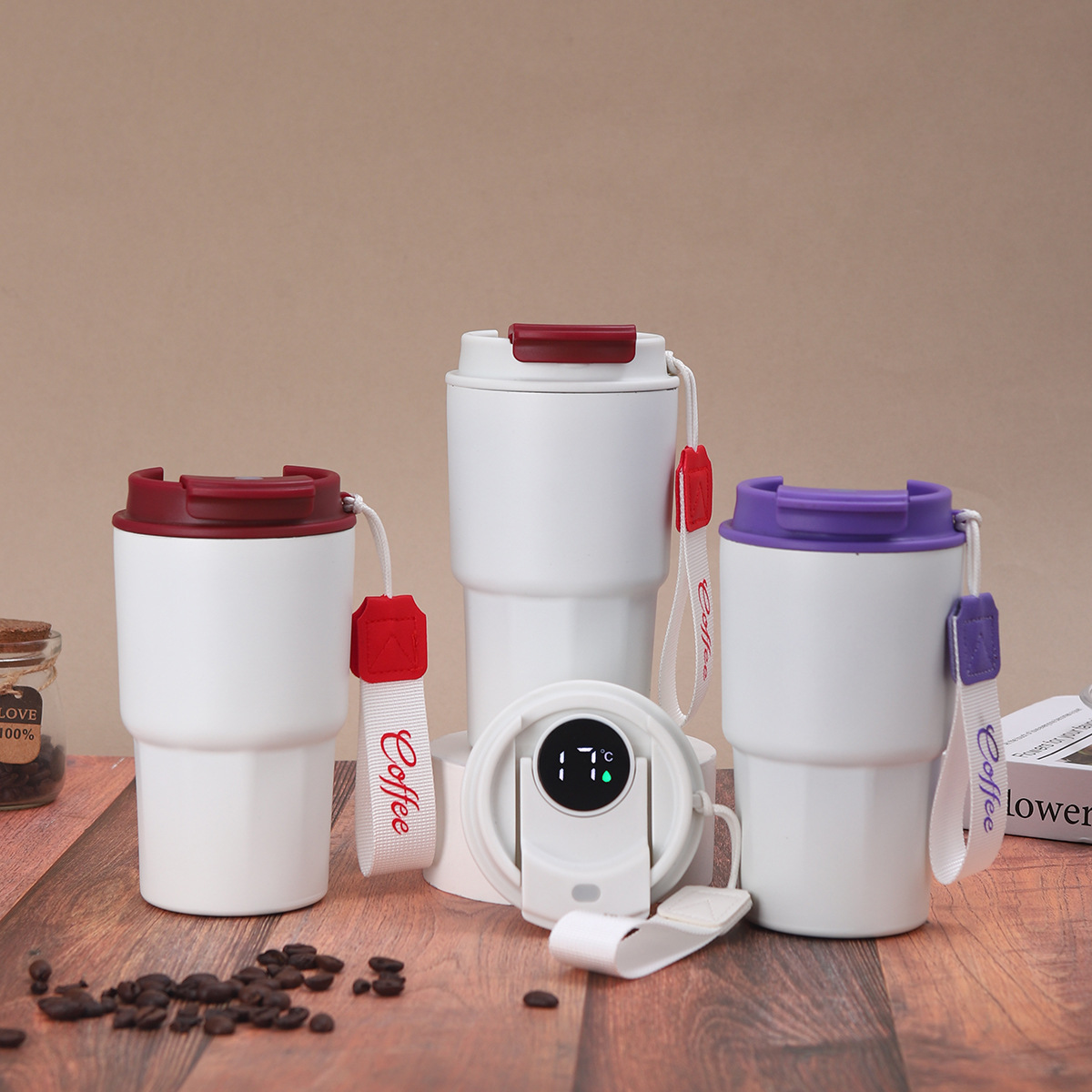 新款智能显温咖啡杯316不锈钢直饮保温杯高颜值带提绳便携随手杯详情3