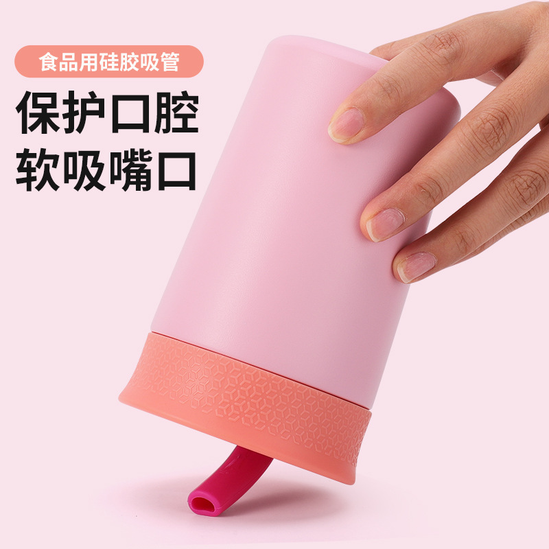 跨境热销创意不锈钢保温杯owala同款咖啡杯带吸管车载随行水杯细节图