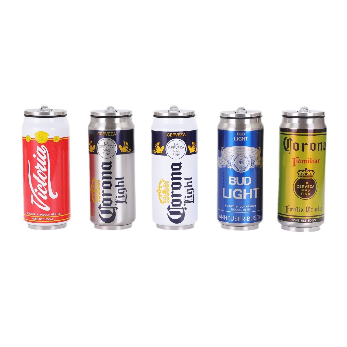 跨境304不锈钢可乐罐保温杯外贸亚马逊墨西哥汽车车载啤酒吸管杯细节图