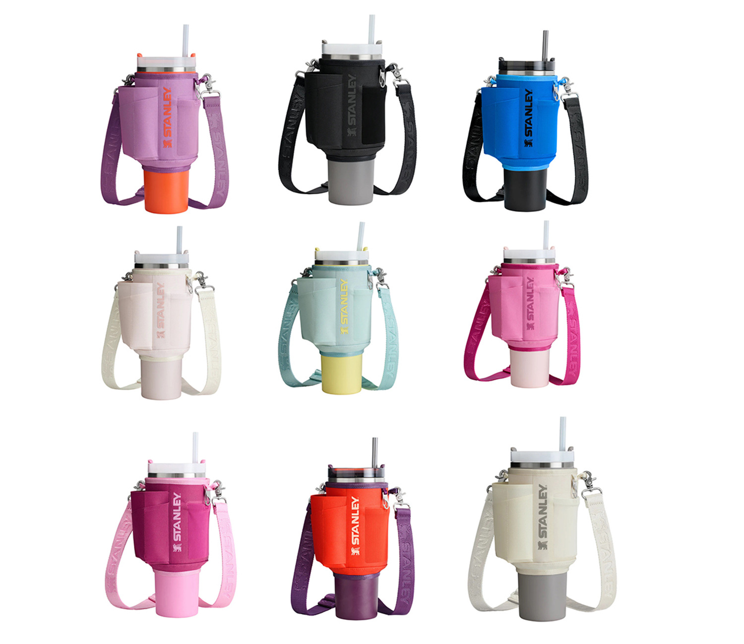 热销史丹利Stanley 同款汽车杯套40oz单肩斜挎水杯袋钥匙扣手机包详情1