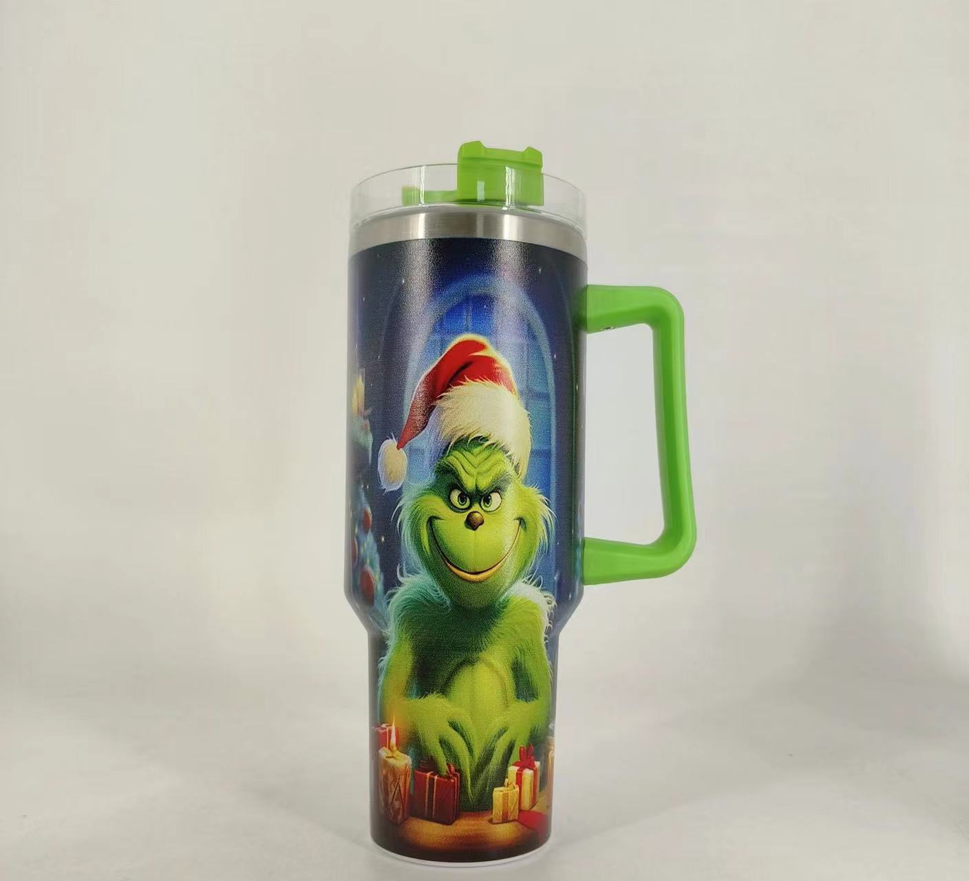 跨境汽车杯40oz车载冰霸杯不锈钢保温杯大容量格林奇5D圣诞系列吸详情20