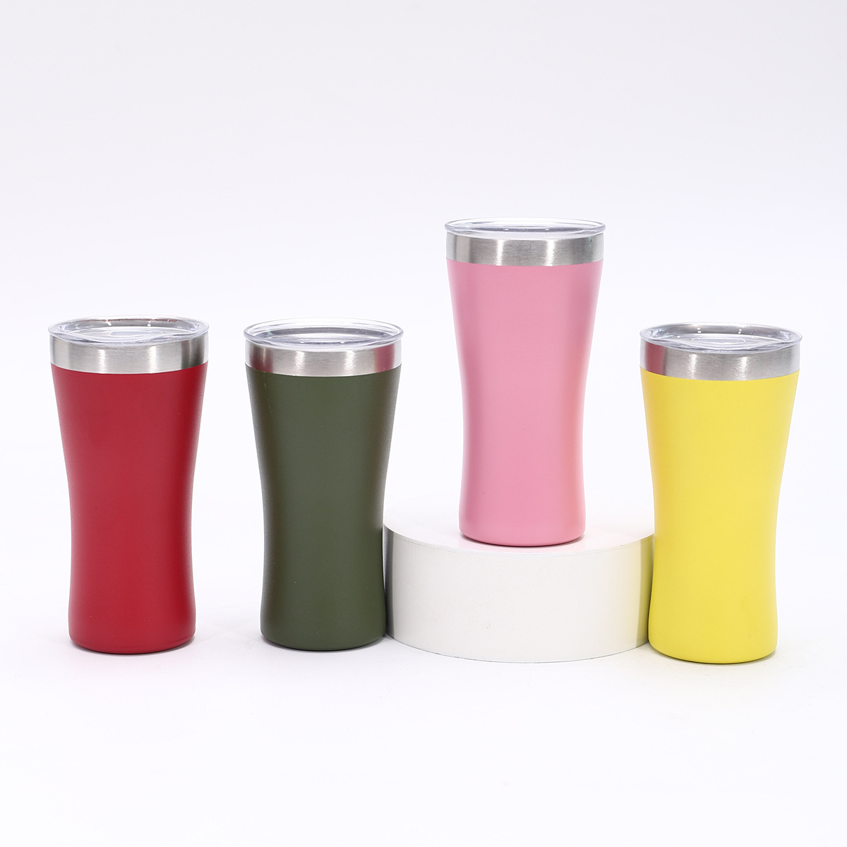 外贸美式6oz腰型啤酒杯便携户外迷你双层汽车杯304不锈钢保温水杯细节图