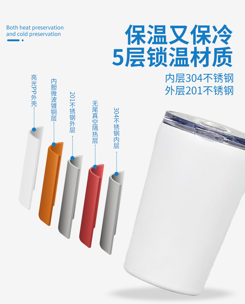 不锈钢8oz12oz牛奶杯304真空保温杯锥度汽车杯啤酒杯咖啡牛奶杯详情9