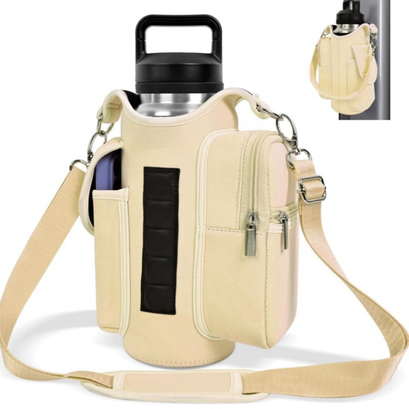 户外跨境运动磁铁水壶袋车载冰霸杯套斜跨手提磁铁潜水料汽车杯套详情3