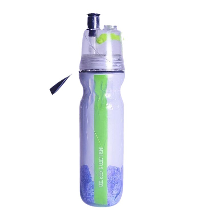 欧美热销现货双层喷雾水杯保冷户外运动水壶创意塑料水壶便携水细节图