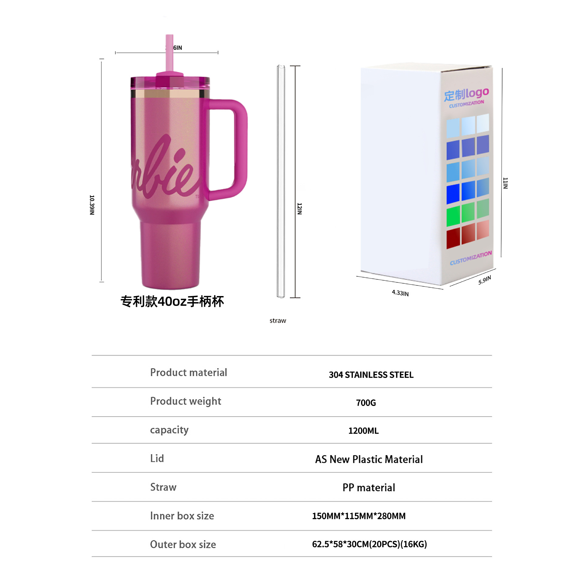 跨境亚马逊史丹利杯保温杯 stanley同款2代 40oz汽车杯车载冰霸杯细节图