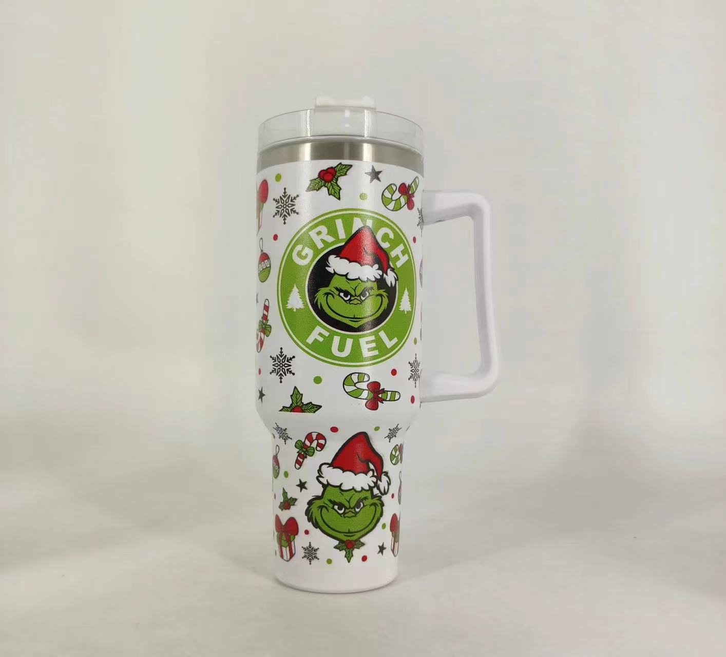 跨境汽车杯40oz车载冰霸杯不锈钢保温杯大容量格林奇5D圣诞系列吸详情16