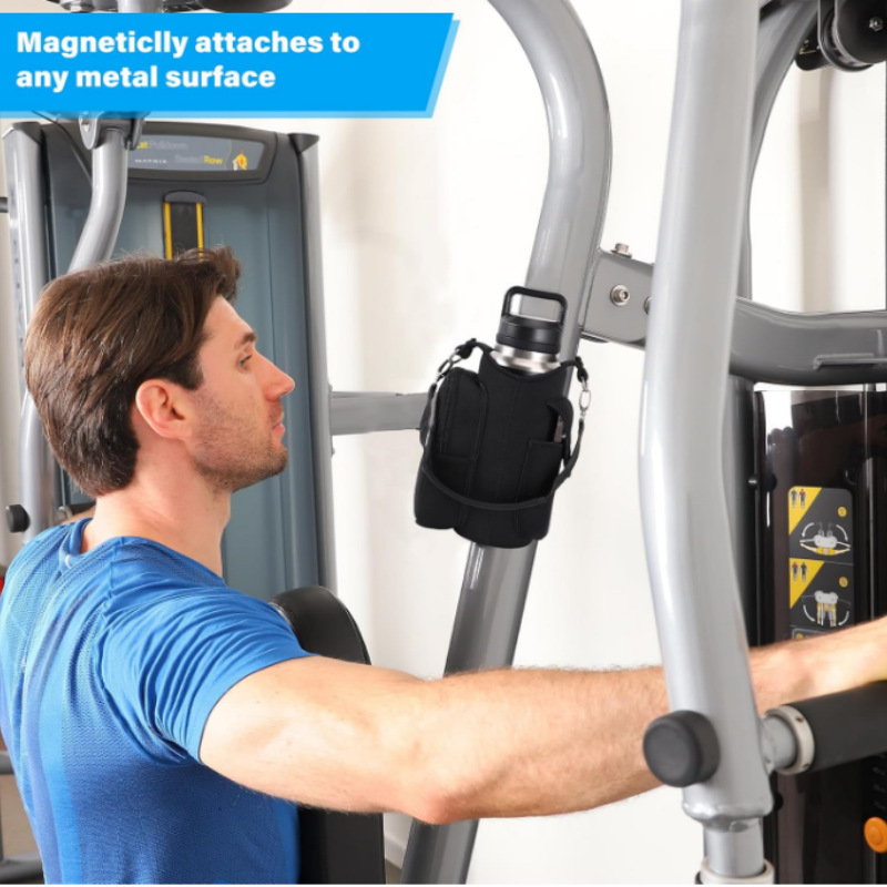 户外跨境运动磁铁水壶袋车载冰霸杯套斜跨手提磁铁潜水料汽车杯套详情6