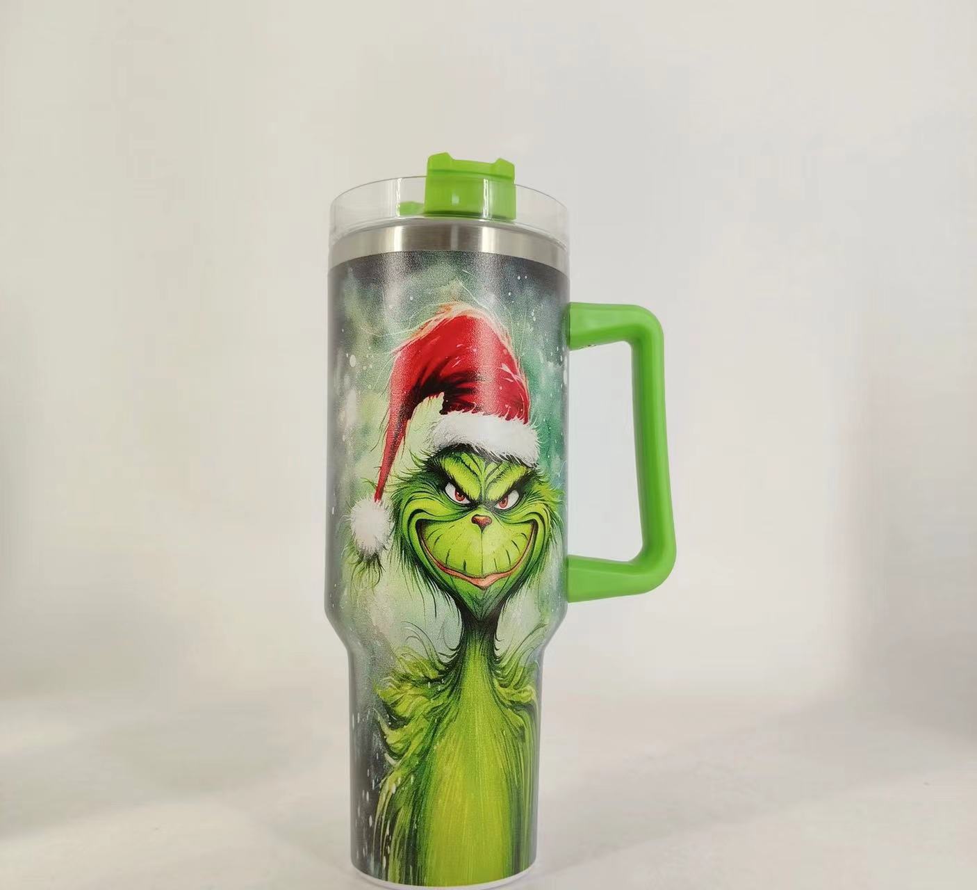 跨境汽车杯40oz车载冰霸杯不锈钢保温杯大容量格林奇5D圣诞系列吸详情19