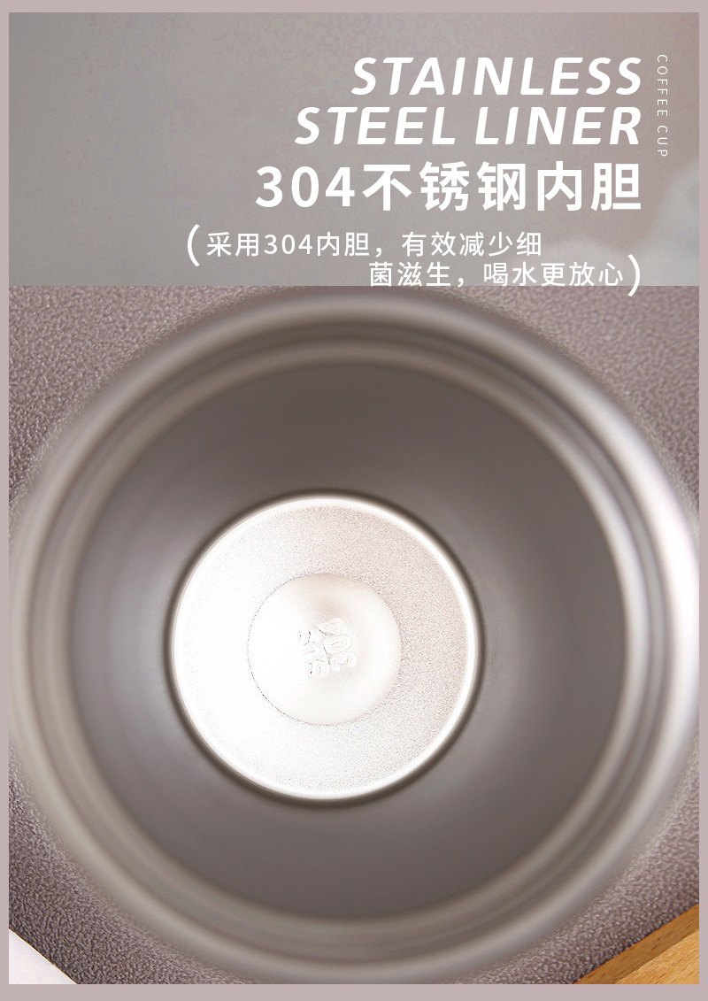 亚马逊热卖三代不锈钢咖啡杯带皮套商务礼品杯无缝内胆真空保温杯详情5