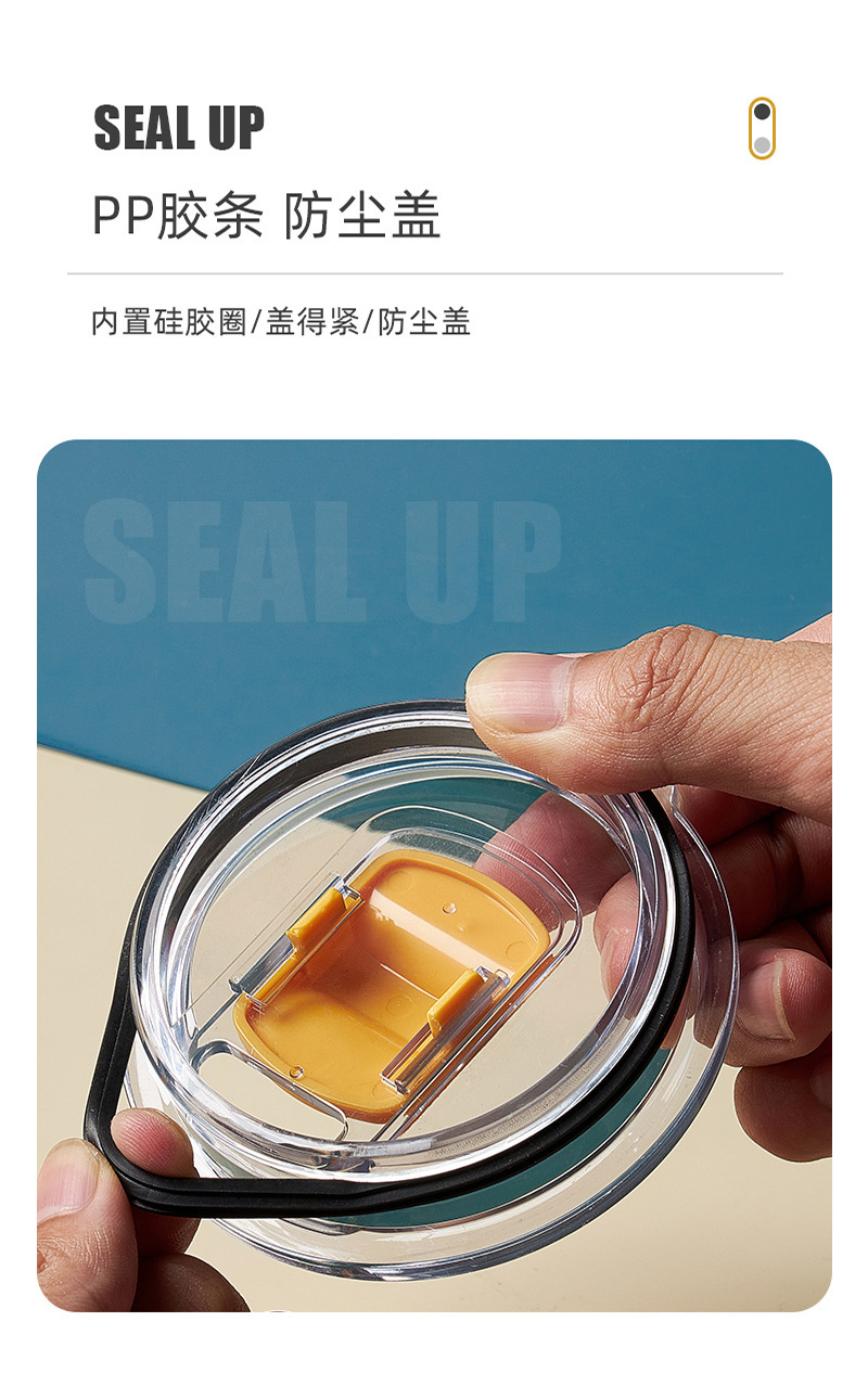 ins韩版高颜值大容量随手杯男女学生咖啡杯带盖带吸管不锈钢水杯详情5