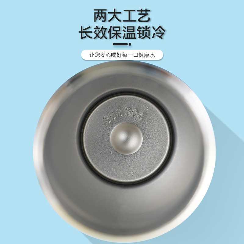 跨境新款不锈钢吸管杯手提户外便携水壶随行杯小蛮腰保温杯大容量细节图
