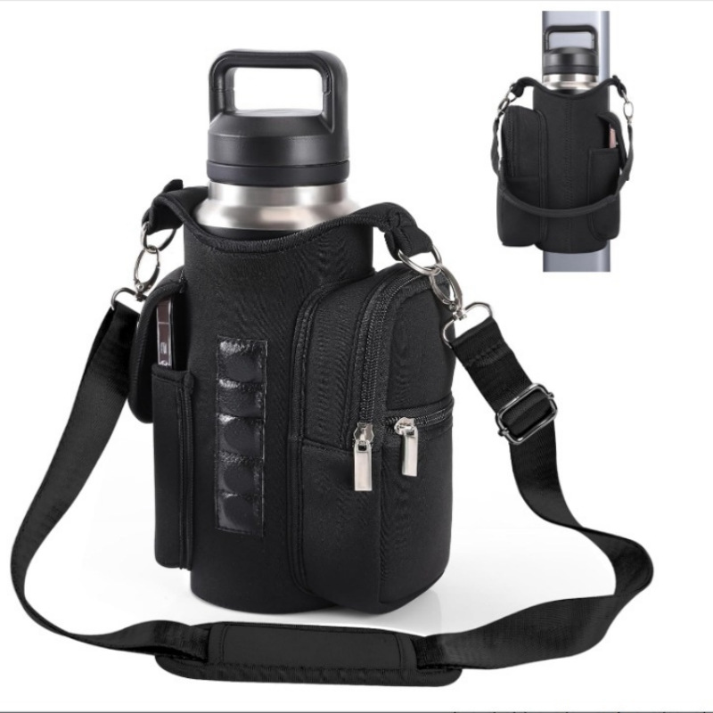 户外跨境运动磁铁水壶袋车载冰霸杯套斜跨手提磁铁潜水料汽车杯套详情2