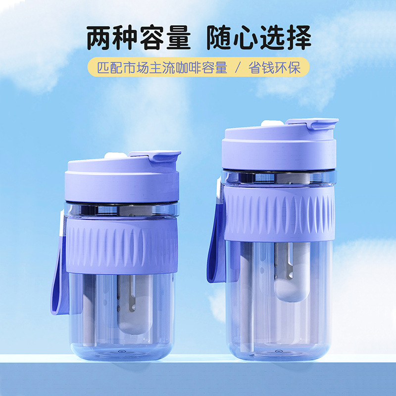 母婴级Tritan吸管杯户外便携水杯家用耐高温双饮随行杯女生咖啡杯产品图