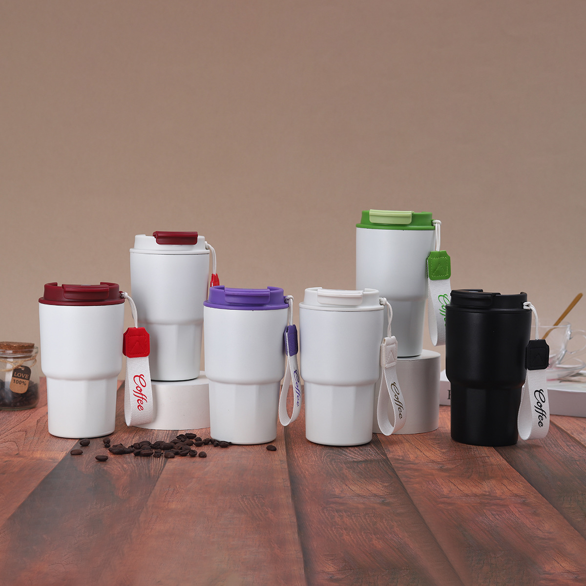 新款智能显温咖啡杯316不锈钢直饮保温杯高颜值带提绳便携随手杯详情1