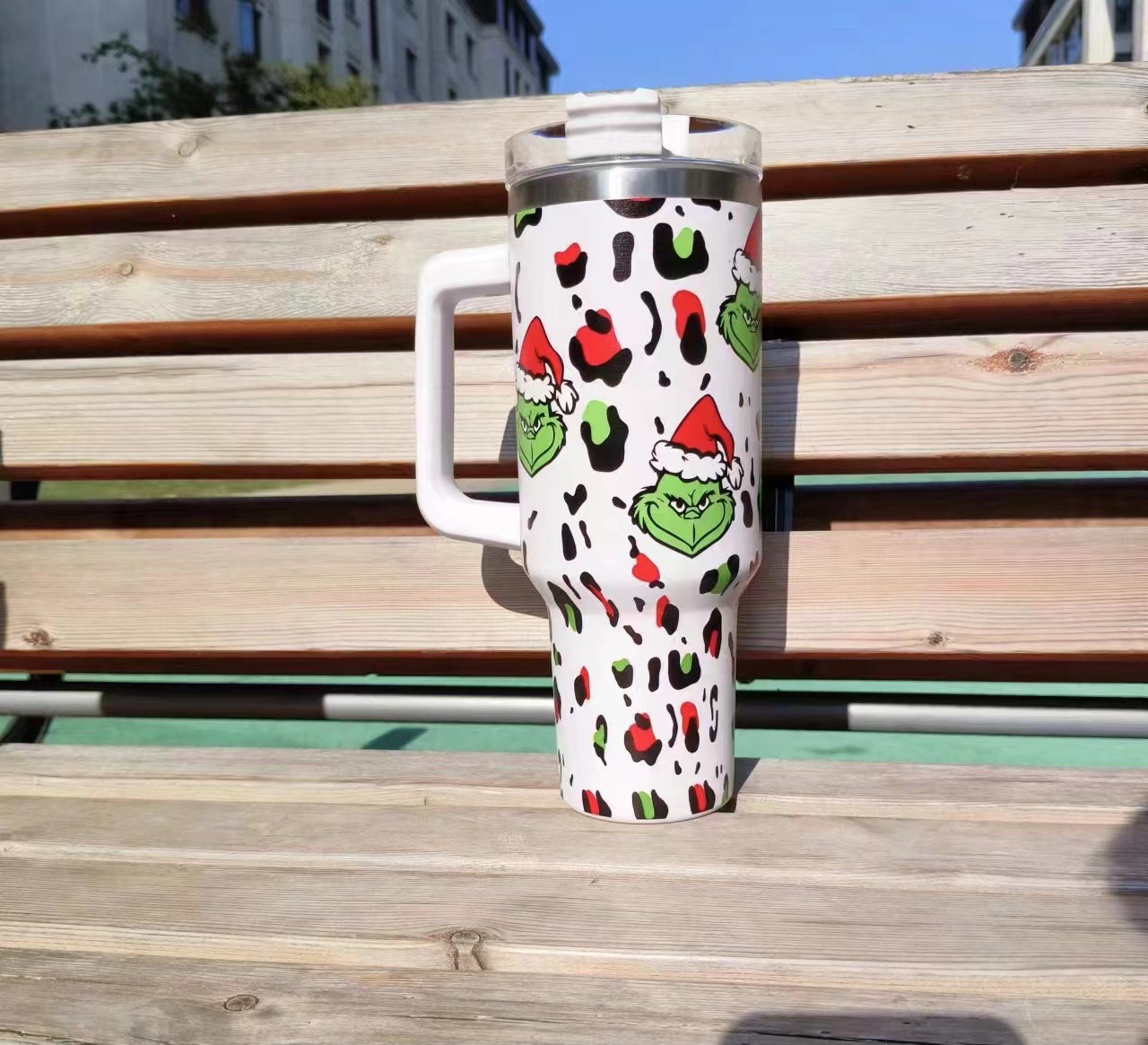 跨境汽车杯40oz车载冰霸杯不锈钢保温杯大容量格林奇5D圣诞系列吸详情10