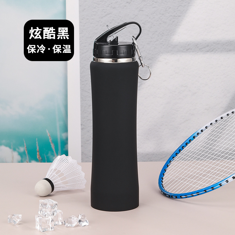 跨境新款不锈钢吸管杯手提户外便携水壶随行杯小蛮腰保温杯大容量白底实物图