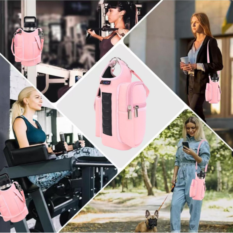 户外跨境运动磁铁水壶袋车载冰霸杯套斜跨手提磁铁潜水料汽车杯套详情7