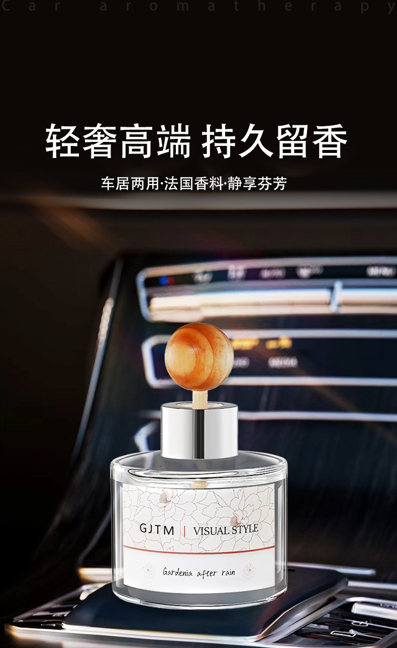 国潮风车载香薰栀子花新款淡香水持久留香家用卧室卫生间汽车内除味香氛详情1