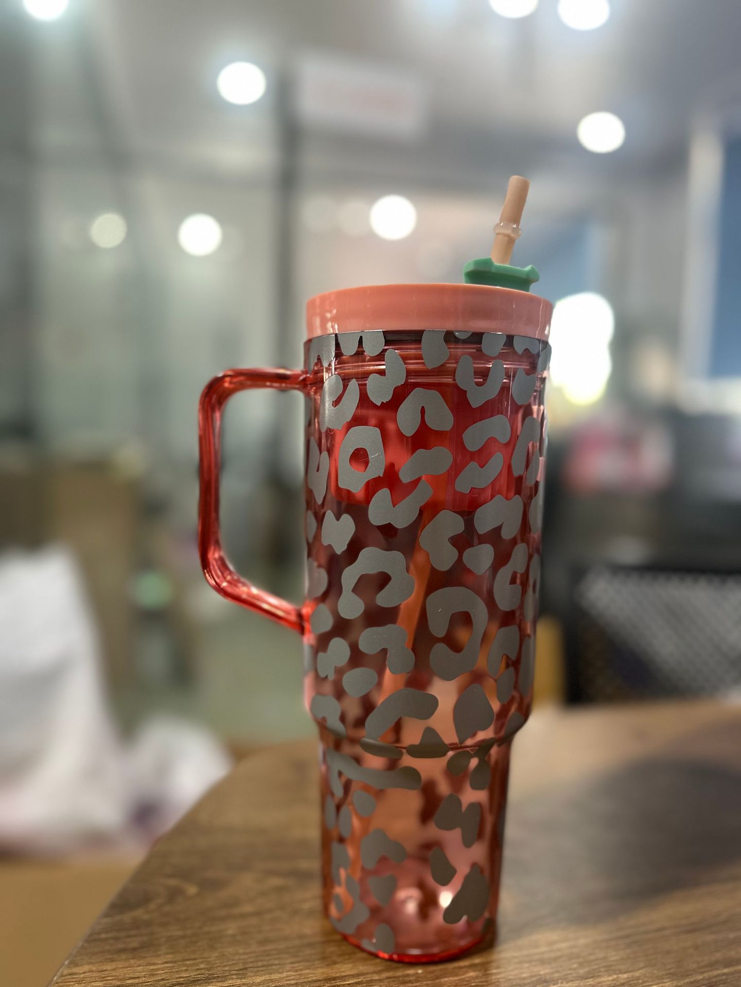 亚克力塑料杯带吸管40OZ可印刷logo水杯榴莲杯巨无霸冰霸杯详情5
