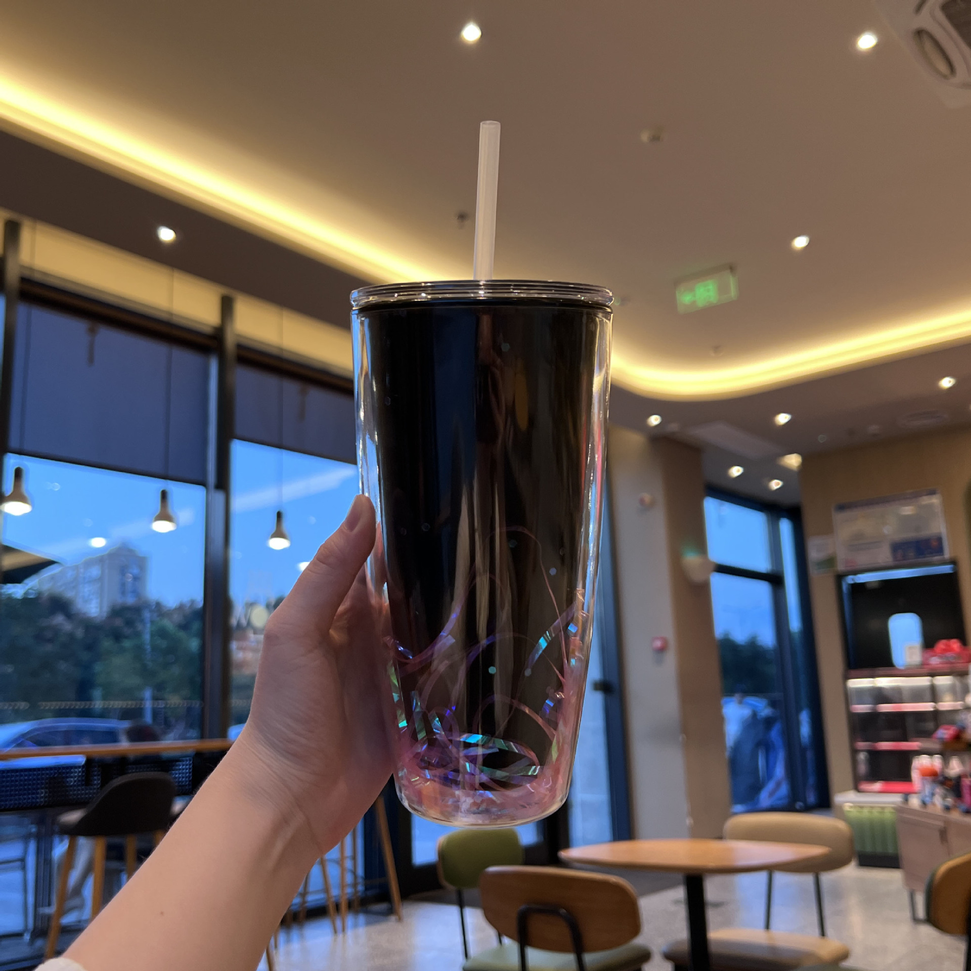 跨境新款高颜值情侣吸管杯双层大容量网红塑料水杯批发车载汽车杯详情13