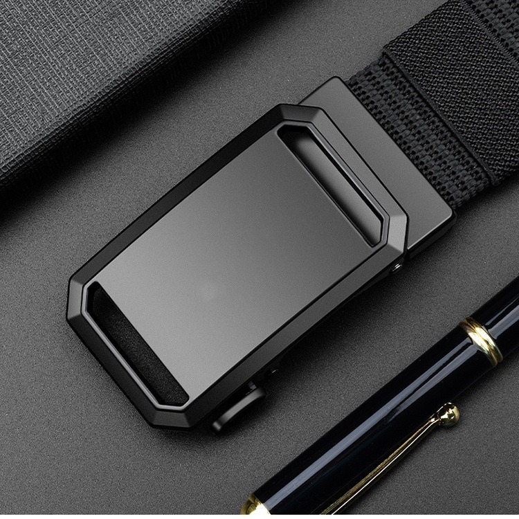 Best-selling Douyin fabric belt toothless automatic buckle men's casual belt, tactical outdoor belt, middle-aged and young military training belt Specification image