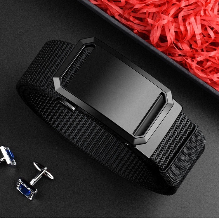 Best-selling Douyin fabric belt toothless automatic buckle men's casual belt, tactical outdoor belt, middle-aged and young military training belt