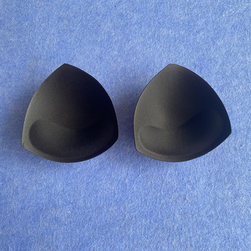 特厚2.0CM上薄下厚三角加厚聚拢瑜伽服 泳衣运动内衣海绵胸垫插片白底实物图