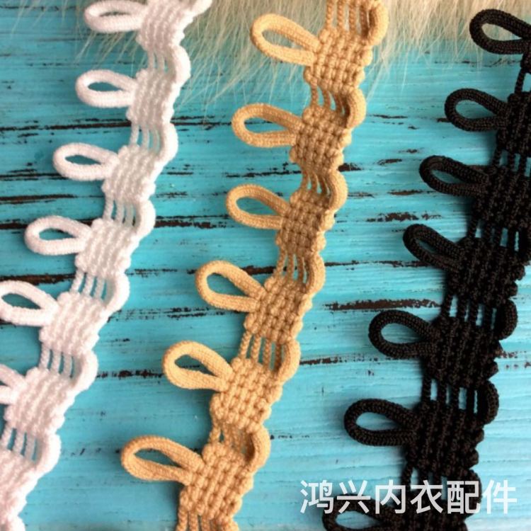 Cierre del cuello trasero cierre de bucles collar de lana elástico sujeción del cuello cuerda con botones bucles elásticos cuerda elástica con botones accesorios de ropa