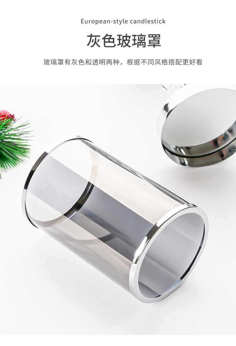 水晶香薰烛台浪漫婚礼样板间圣诞节餐桌摆件跨境定制水晶香薰烛台轻奢品详情5
