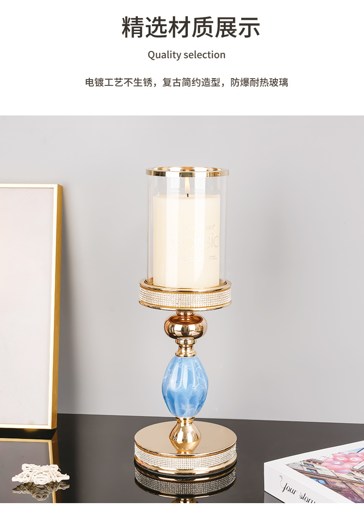 金属香薰烛台浪漫婚庆圣诞餐桌装饰样板间摆件定制外贸金属蜡烛台详情3