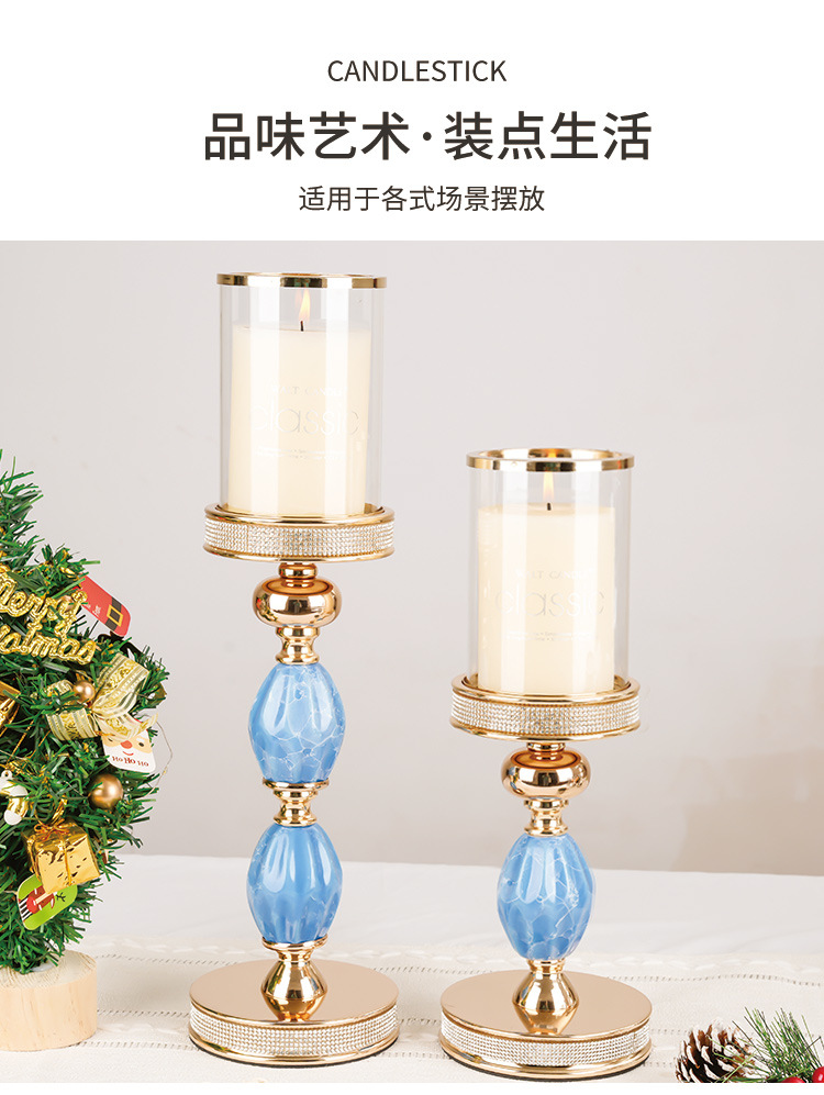 金属香薰烛台浪漫婚庆圣诞餐桌装饰样板间摆件定制外贸金属蜡烛台详情8