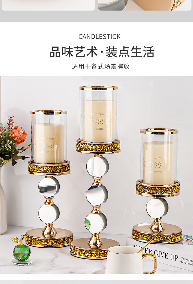 定制金属香薰烛台跨境外贸圣诞婚庆浪漫烛光晚餐餐桌摆件金属烛台详情7