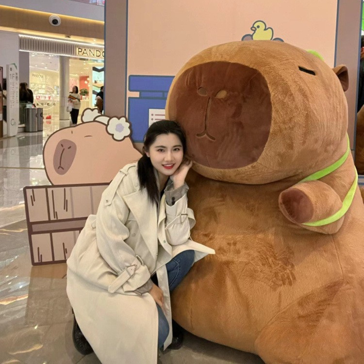 超大号抖音网红卡皮巴拉水豚公仔可爱巨型水豚毛绒玩具女生日礼物详情图2