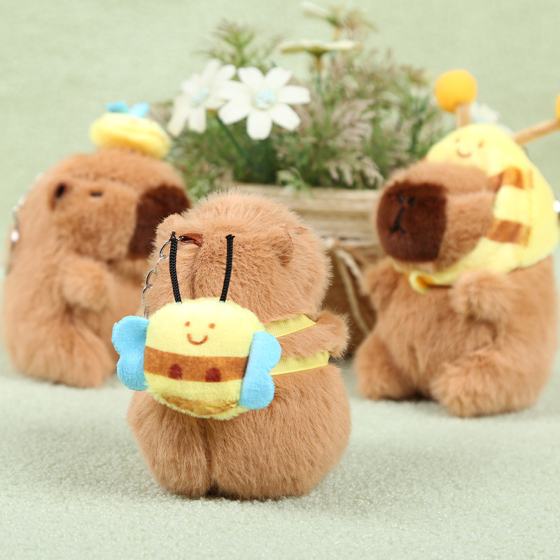 Kapipala plush toys, Capybara Bee series bags, pendants, couple schoolbags, keychains, and funny little dolls pic 10