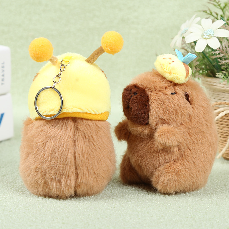Kapipala plush toys, Capybara Bee series bags, pendants, couple schoolbags, keychains, and funny little dolls