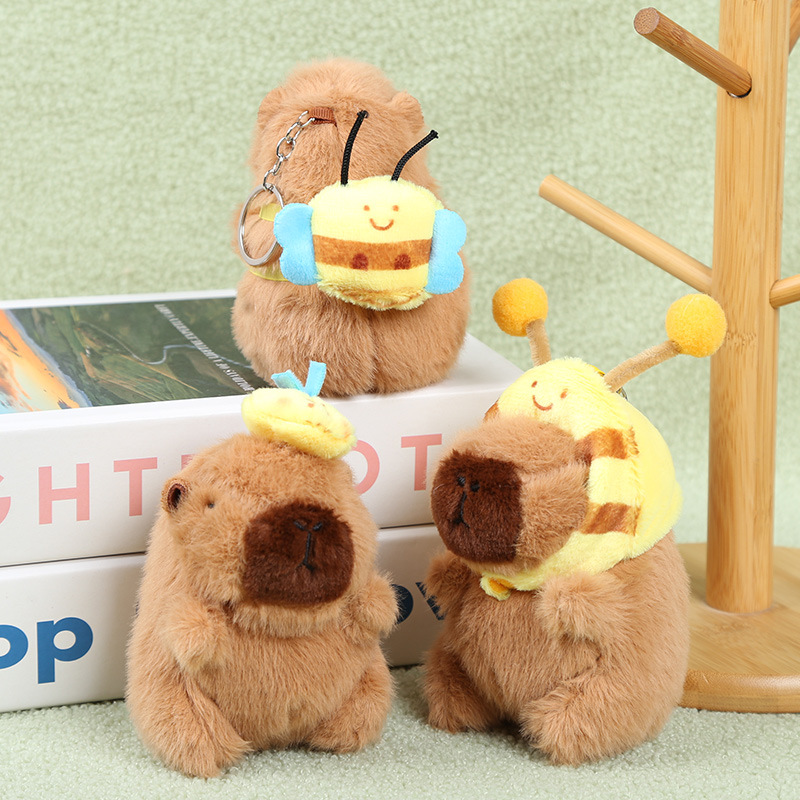 Kapipala plush toys, Capybara Bee series bags, pendants, couple schoolbags, keychains, and funny little dolls pic 6