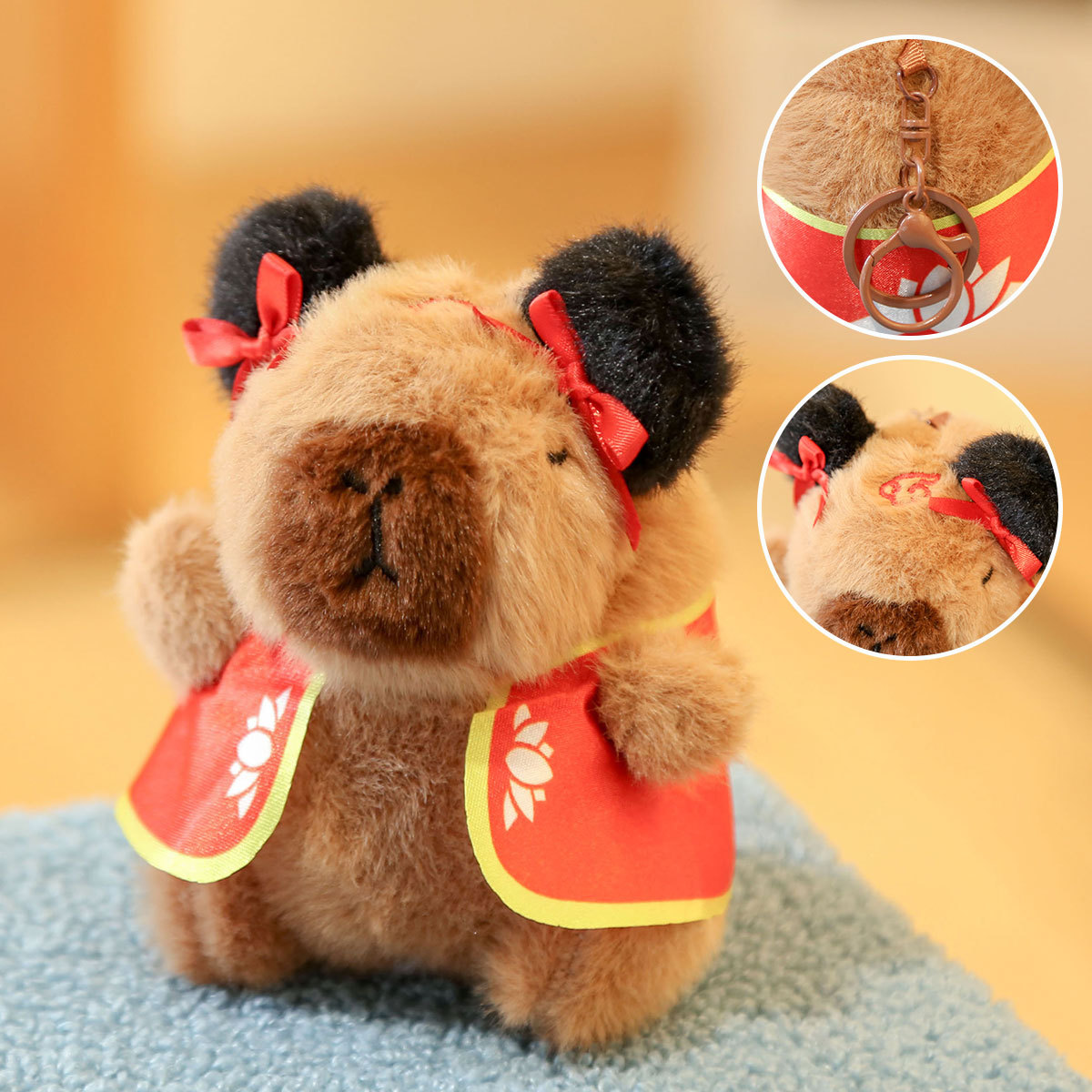 Kapipala plush toys, Capybara Bee series bags, pendants, couple schoolbags, keychains, and funny little dolls Item Picture