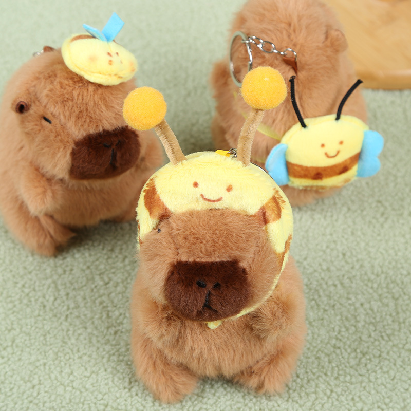 Kapipala plush toys, Capybara Bee series bags, pendants, couple schoolbags, keychains, and funny little dolls pic 8