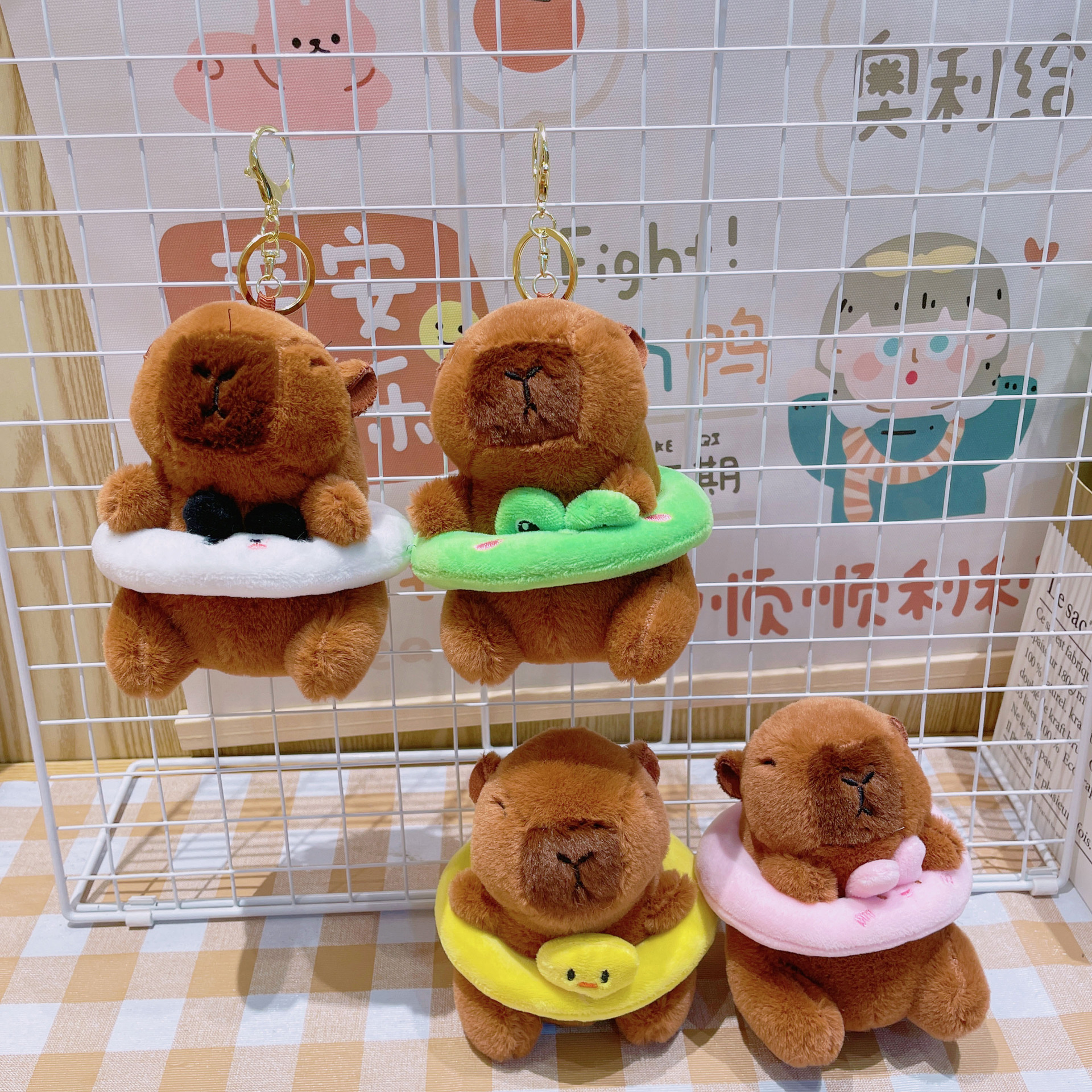 Kabibala swimming ring series keychain dolls, children's toys, plush pendants, schoolbag pendants and accessories wholesale Specification image