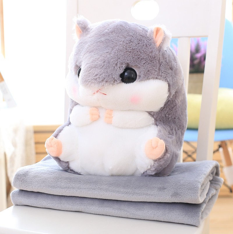Wholesale of three-in-one rabbit fur imitation throw pillow blanket, sleeping throw pillow, headboard lumbar support, air-conditioned nap blanket, two-in-one throw pillow quilt pic 5