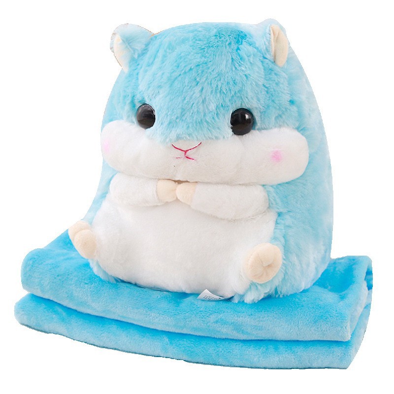 Wholesale of three-in-one rabbit fur imitation throw pillow blanket, sleeping throw pillow, headboard lumbar support, air-conditioned nap blanket, two-in-one throw pillow quilt Application Scenario