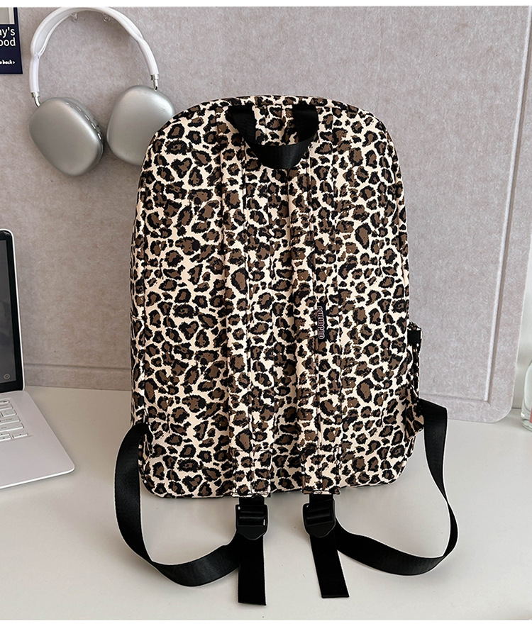 外贸出口奶牛纹豹纹双肩包ins原宿风学生书包女校园休闲背包女包详情20