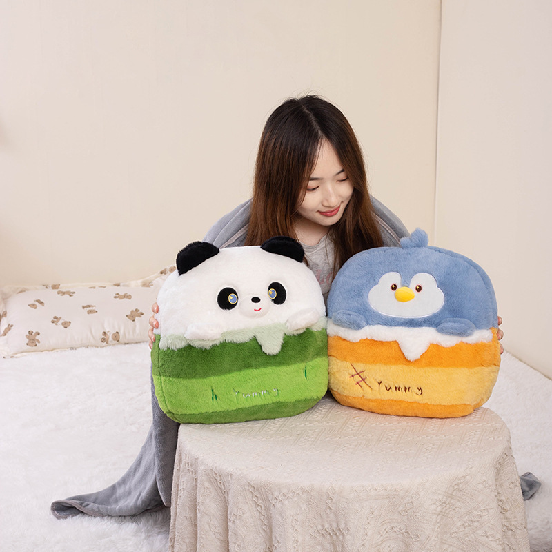 Cartoon ball air conditioner quilt, throw pillow, blanket, two-in-one bedroom sleeping capybara nap pillow, panda pillow